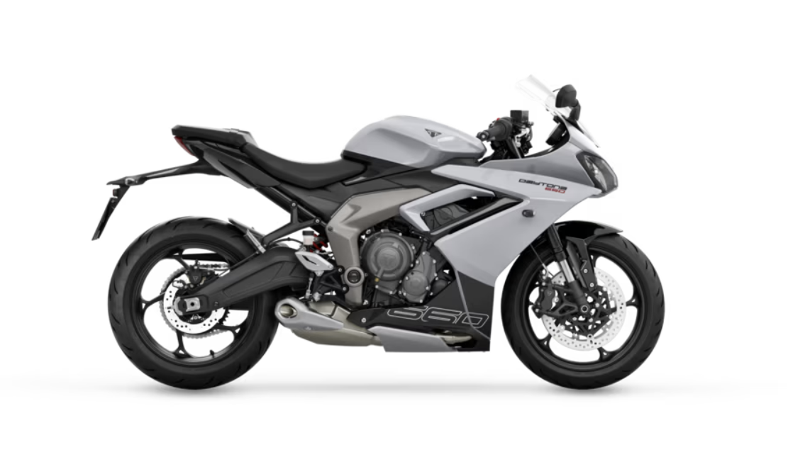 Triumph Daytona 660 Snowdonia White / Sapphire Black Color