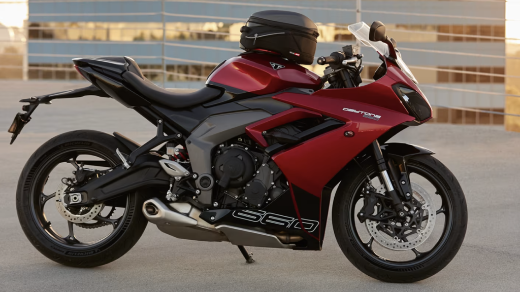 Triumph Daytona 660 Side Profile with Accessories